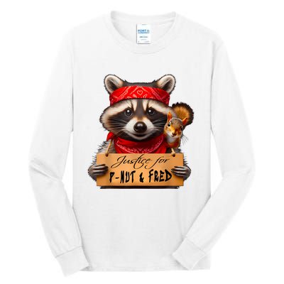 Justice For Peanut The Squirrel Pnut & Fred The Raccoon Tall Long Sleeve T-Shirt