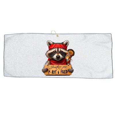 Justice For Peanut The Squirrel Pnut & Fred The Raccoon Large Microfiber Waffle Golf Towel