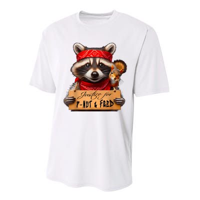 Justice For Peanut The Squirrel Pnut & Fred The Raccoon Performance Sprint T-Shirt