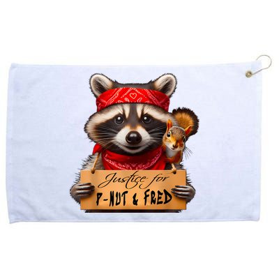 Justice For Peanut The Squirrel Pnut & Fred The Raccoon Grommeted Golf Towel