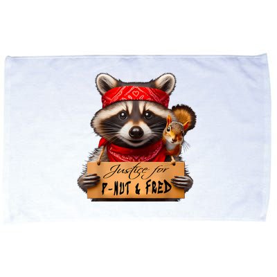 Justice For Peanut The Squirrel Pnut & Fred The Raccoon Microfiber Hand Towel