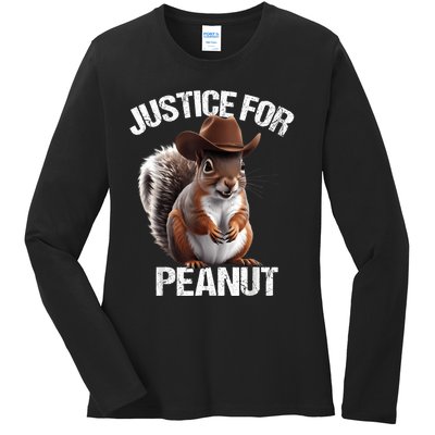 Justice For Peanut The Squirrel Peanut Squirrel Ladies Long Sleeve Shirt