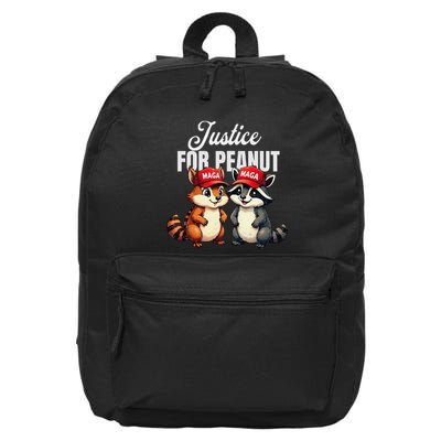 Justice For Peanut Raccoon Hat Lovers Funny Present 16 in Basic Backpack