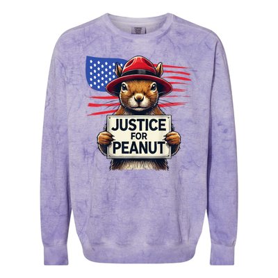 Justice For Peanut The Squirrel Colorblast Crewneck Sweatshirt