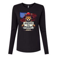 Justice For Peanut The Squirrel Womens Cotton Relaxed Long Sleeve T-Shirt