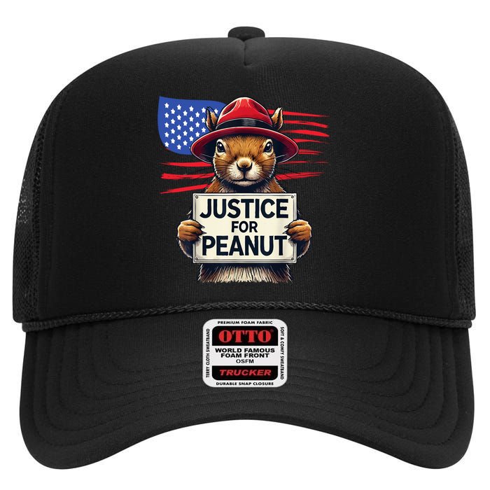 Justice For Peanut The Squirrel High Crown Mesh Back Trucker Hat