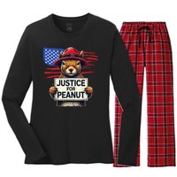 Justice For Peanut The Squirrel Women's Long Sleeve Flannel Pajama Set 