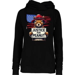 Justice For Peanut The Squirrel Womens Funnel Neck Pullover Hood