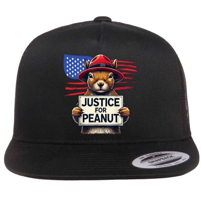 Justice For Peanut The Squirrel Flat Bill Trucker Hat