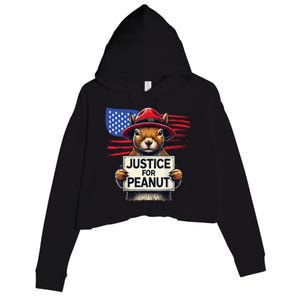 Justice For Peanut The Squirrel Crop Fleece Hoodie