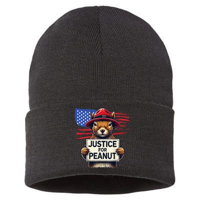 Justice For Peanut The Squirrel Sustainable Knit Beanie