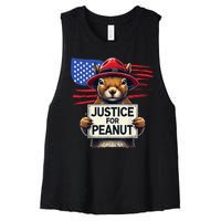 Justice For Peanut The Squirrel Women's Racerback Cropped Tank