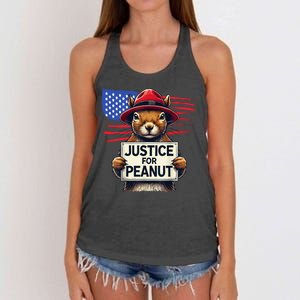 Justice For Peanut The Squirrel Women's Knotted Racerback Tank