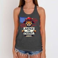 Justice For Peanut The Squirrel Women's Knotted Racerback Tank