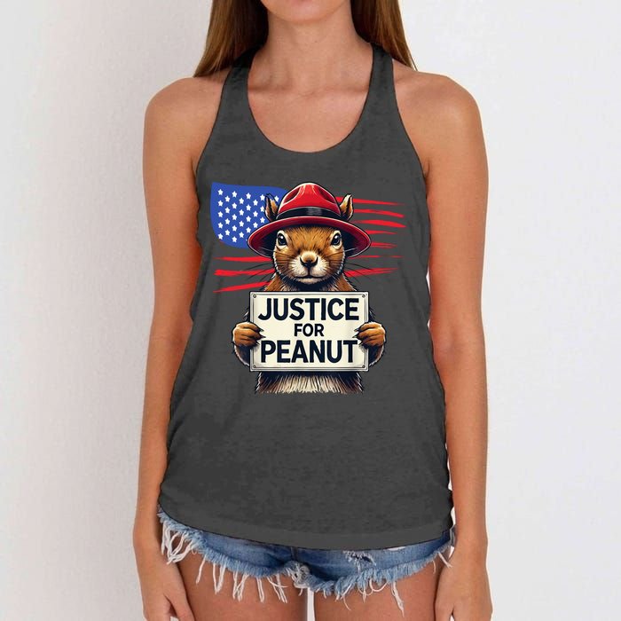 Justice For Peanut The Squirrel Women's Knotted Racerback Tank