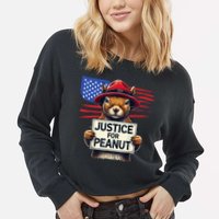 Justice For Peanut The Squirrel Cropped Pullover Crew
