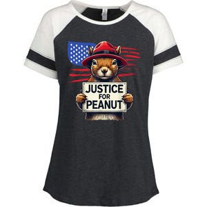 Justice For Peanut The Squirrel Enza Ladies Jersey Colorblock Tee