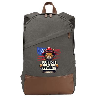Justice For Peanut The Squirrel Cotton Canvas Backpack
