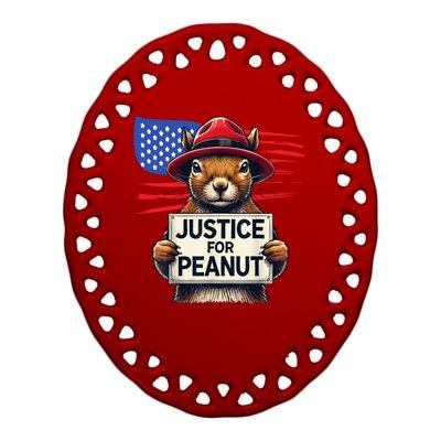 Justice For Peanut The Squirrel Ceramic Oval Ornament