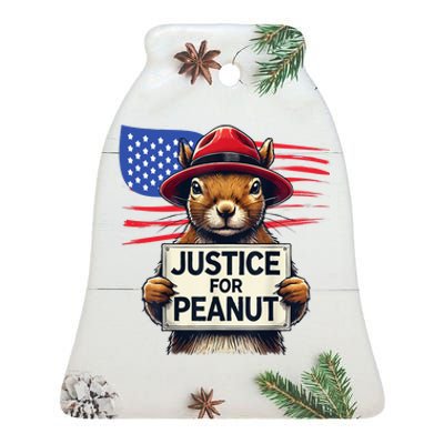 Justice For Peanut The Squirrel Ceramic Bell Ornament