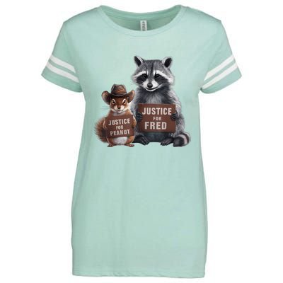 Justice For Peanut The Squirrel Justice For Fred The Raccoon Enza Ladies Jersey Football T-Shirt