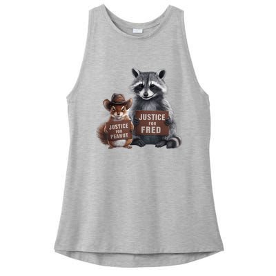 Justice For Peanut The Squirrel Justice For Fred The Raccoon Ladies PosiCharge Tri-Blend Wicking Tank