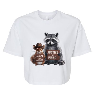 Justice For Peanut The Squirrel Justice For Fred The Raccoon Bella+Canvas Jersey Crop Tee