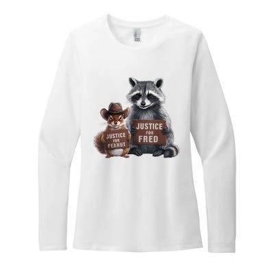 Justice For Peanut The Squirrel Justice For Fred The Raccoon Womens CVC Long Sleeve Shirt