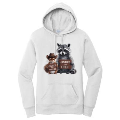 Justice For Peanut The Squirrel Justice For Fred The Raccoon Women's Pullover Hoodie