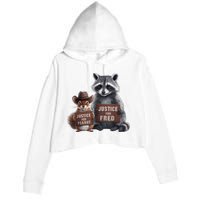 Justice For Peanut The Squirrel Justice For Fred The Raccoon Crop Fleece Hoodie