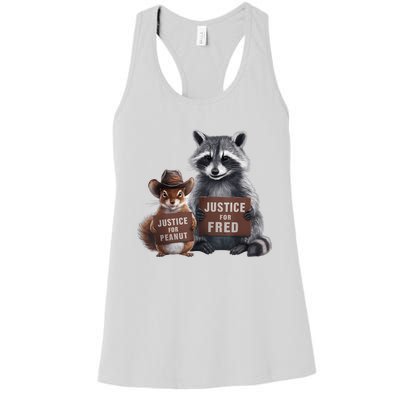 Justice For Peanut The Squirrel Justice For Fred The Raccoon Women's Racerback Tank