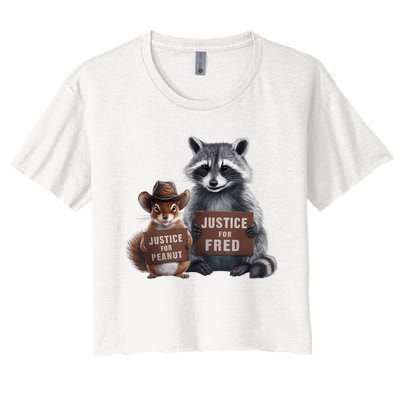 Justice For Peanut The Squirrel Justice For Fred The Raccoon Women's Crop Top Tee