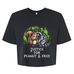 Justice For Peanut The Squirrel And Fred The Raccoon Bella+Canvas Jersey Crop Tee