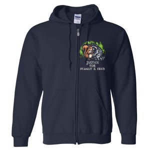 Justice For Peanut The Squirrel And Fred The Raccoon Full Zip Hoodie