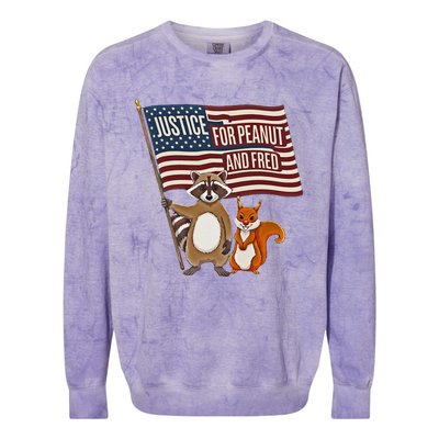 Justice For Peanut The Squirrel 2024 Colorblast Crewneck Sweatshirt