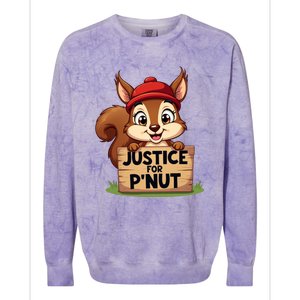 Justice For P Nut Funny Squirrel Colorblast Crewneck Sweatshirt