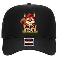 Justice For P Nut Funny Squirrel High Crown Mesh Back Trucker Hat