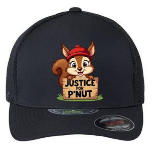 Justice For P Nut Funny Squirrel Flexfit Unipanel Trucker Cap