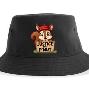 Justice For P Nut Funny Squirrel Sustainable Bucket Hat