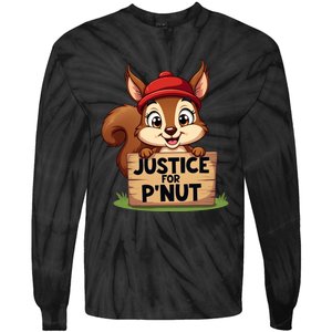 Justice For P Nut Funny Squirrel Tie-Dye Long Sleeve Shirt