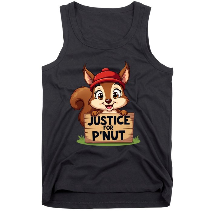 Justice For P Nut Funny Squirrel Tank Top