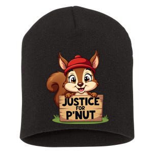 Justice For P Nut Funny Squirrel Short Acrylic Beanie