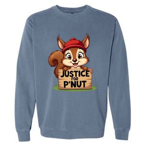 Justice For P Nut Funny Squirrel Garment-Dyed Sweatshirt