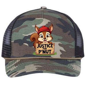 Justice For P Nut Funny Squirrel Retro Rope Trucker Hat Cap