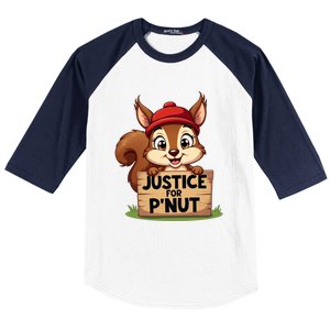 Justice For P Nut Funny Squirrel Baseball Sleeve Shirt