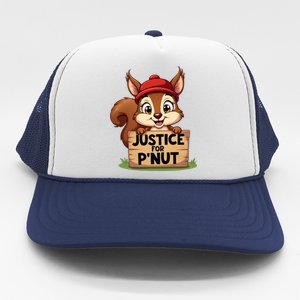 Justice For P Nut Funny Squirrel Trucker Hat