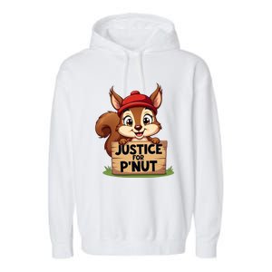 Justice For P Nut Funny Squirrel Garment-Dyed Fleece Hoodie