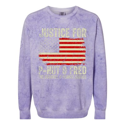 Justice For P Nut And Fred The Squirrel And Peanut Justice Colorblast Crewneck Sweatshirt