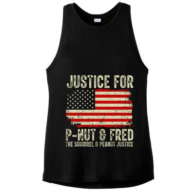 Justice For P Nut And Fred The Squirrel And Peanut Justice Ladies PosiCharge Tri-Blend Wicking Tank