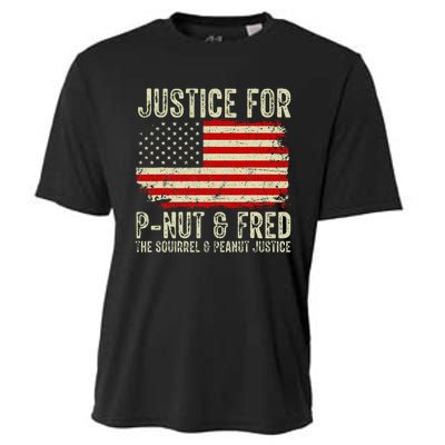 Justice For P Nut And Fred The Squirrel And Peanut Justice Cooling Performance Crew T-Shirt